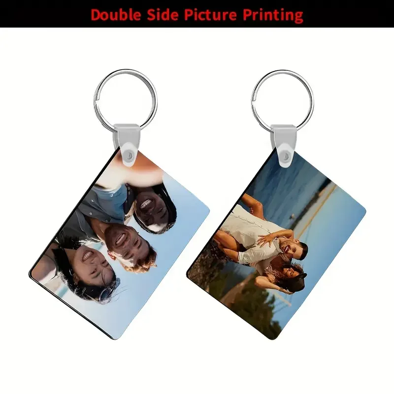 Personalized Photo Keychain Custom DIY Picture Key Ring Customizable Photo Key chain Souvenir Gifts for Couples Family Daily Use