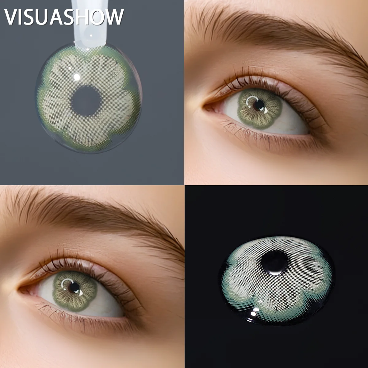 VISUASHOW Cosplay Blue Farbige Kontaktlinsen, Kleine Pupille, 1 Paar Halbjährlich Einweg, Weich, Bequem und Leuchtende Farbe. Kosmetische Kontaktlinsen Sukura für Anime, Halloween, Partys und Augen-Make-up – Detail 8