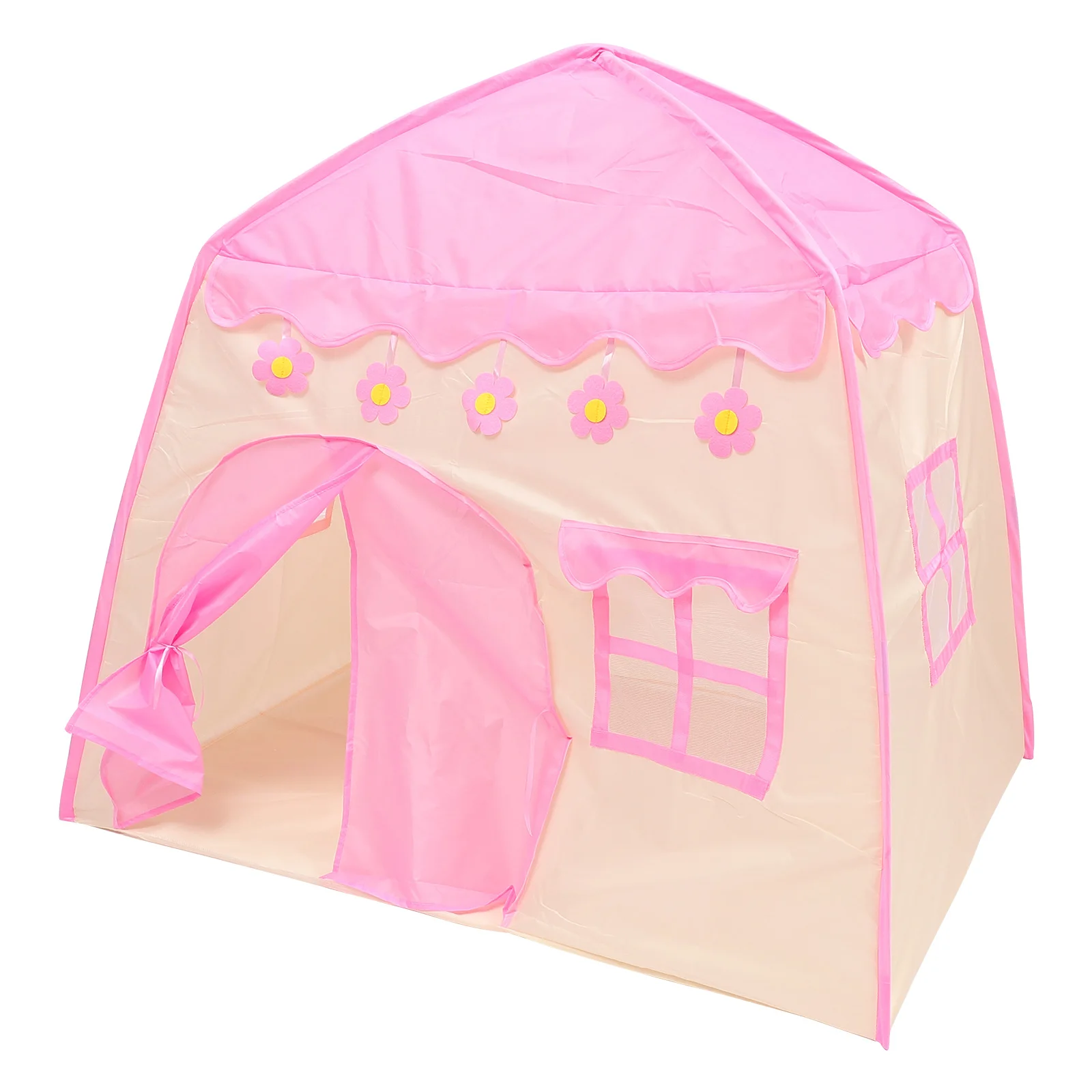 Tenda da gioco per bambini con piccoli fiori, facile montaggio, tende giocattolo per castelli per interni ed esterni, divertimento per bambini
