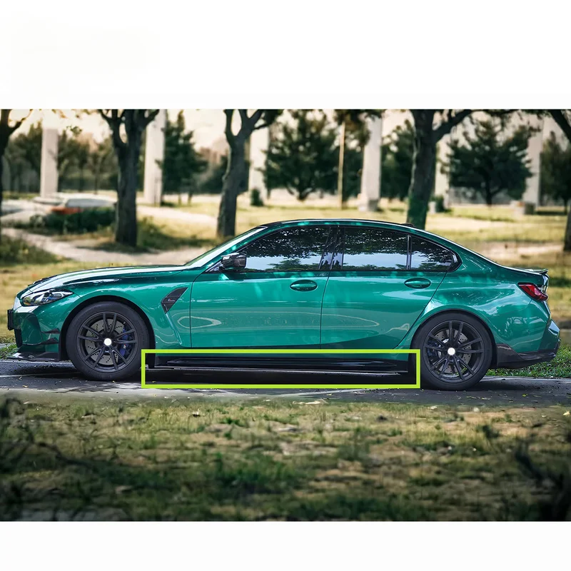 High Quality SKD Style Double-Sided Dry Carbon Fiber Side Skirts Door Protection Panels Fit BMW M3 G80 G81 2021+