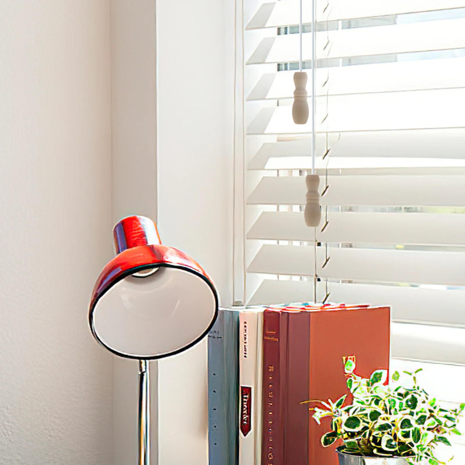 

6Pcs Wood Blind Pull Knob Replacement Cord Drops for Window Shades Lamp Fan Pulls Decorative Hanging Ball Pulls Household Use