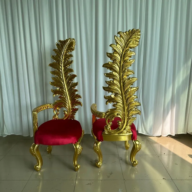 European Solid Wood Wedding Chair Hotel Clubhouse Cafe Image Chair Groom and Bride Banquet Chair