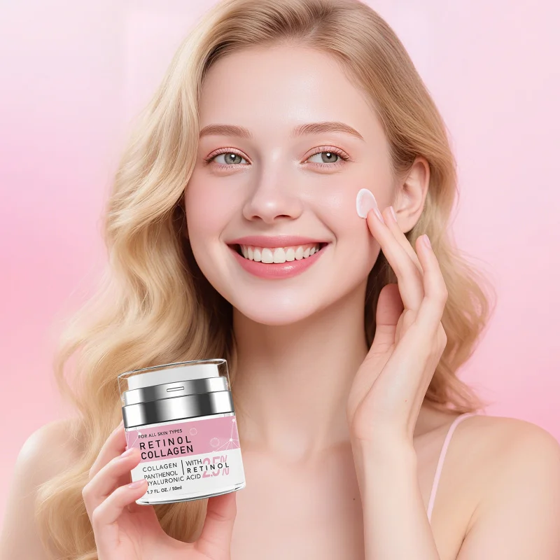 

Retinol Collagen Hydrating Face Cream 50ml Hyaluronic Acid Moisturizing Reduces Wrinkles Plumps Radiant Skin