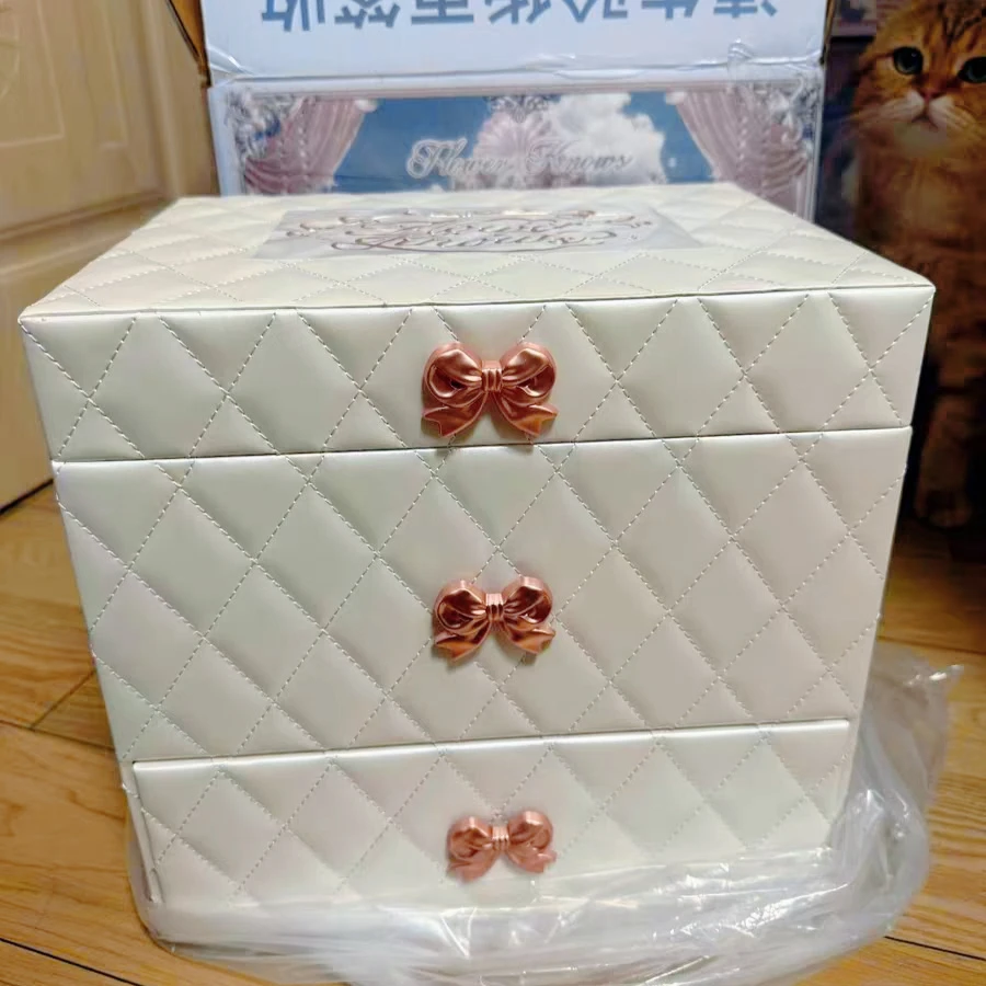 FLOWER KNOWS Makeup Case Christmas Limited Edition Jewelry Box Leather Storage Box Cosmetics Case Gift White Box