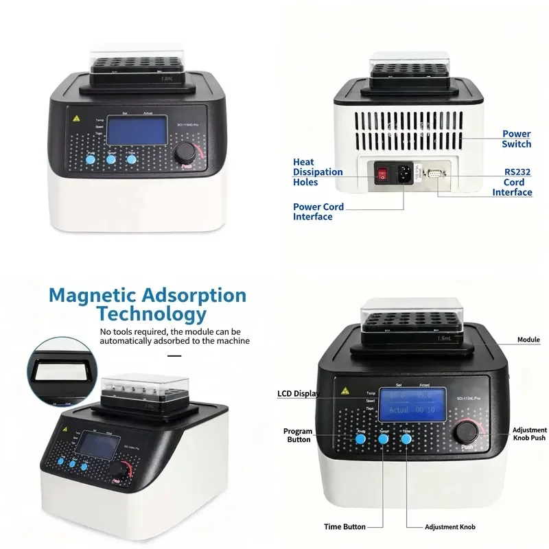 for 110HC Pro High Temperature PCR Incubator with LCD Screen Aluminum Heating Block Dry Bath Laboratory Heating Equipment