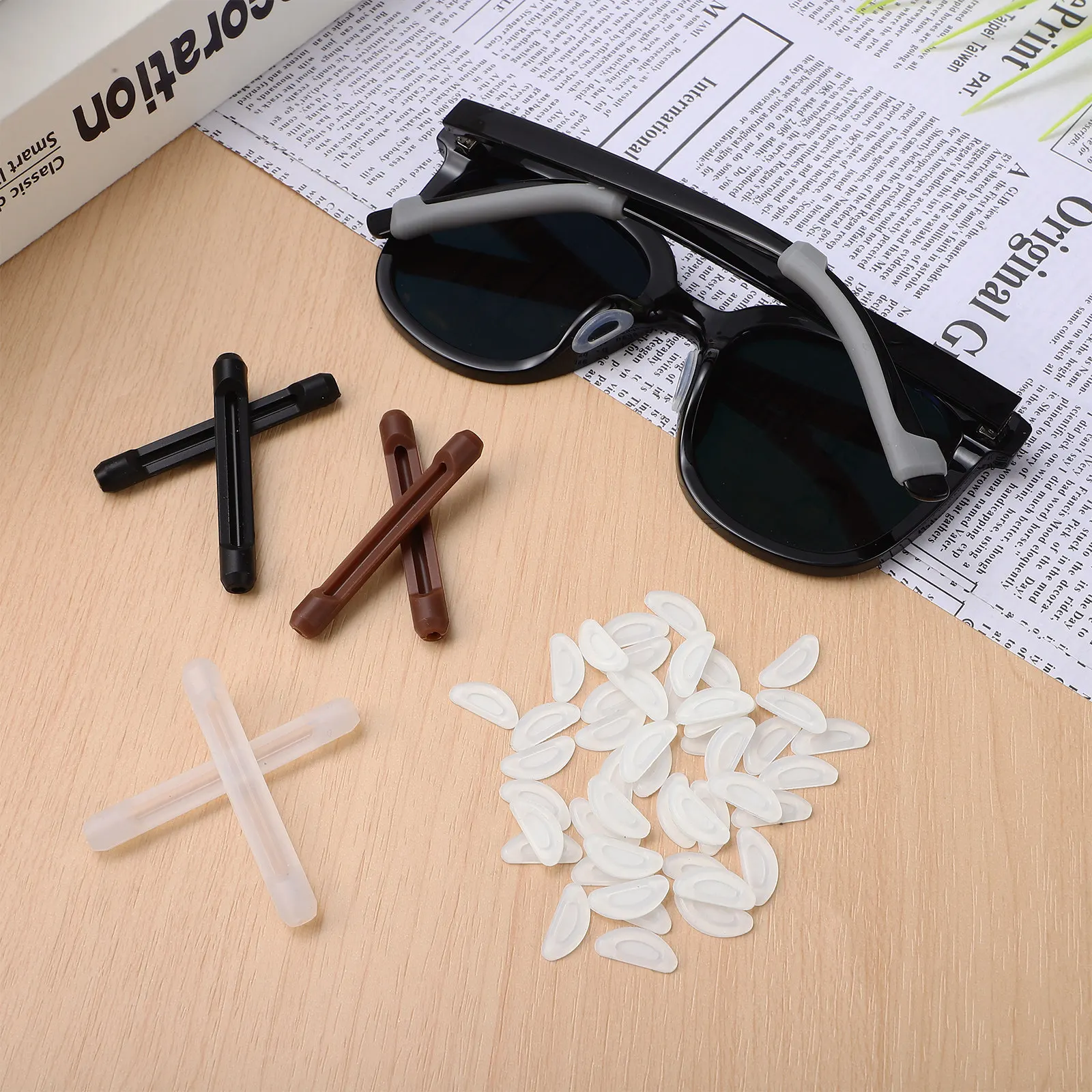 24Pairs Silicone Nose Pads for Eyeglasses D Shaped Thick Soft Elastic Cushions Reduce Nose Pressure Fit Most Plastic Metal