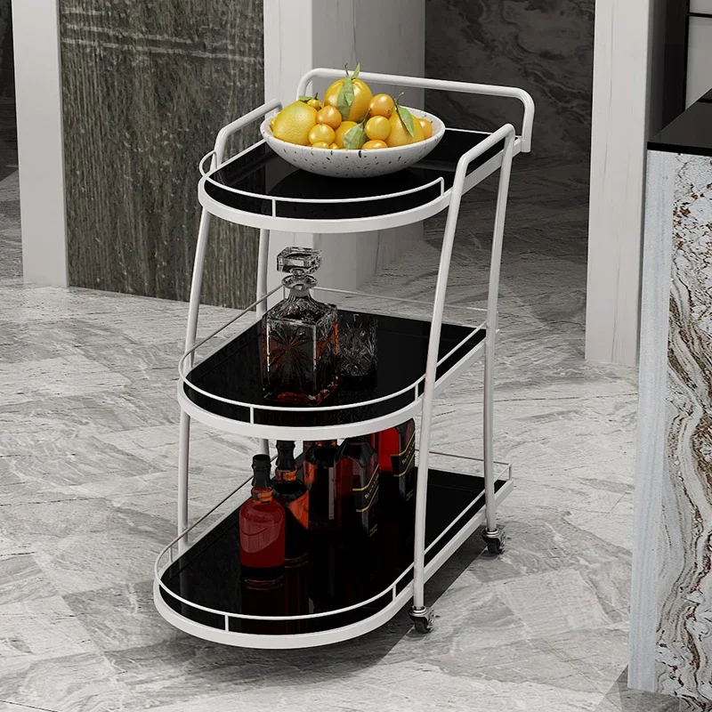 Metal Organizer Cart Kitchen Furniture Bathroom Cabinet Home Trolley Storage Auxiliary Spa Beauty Salon Grocery Handcart Island