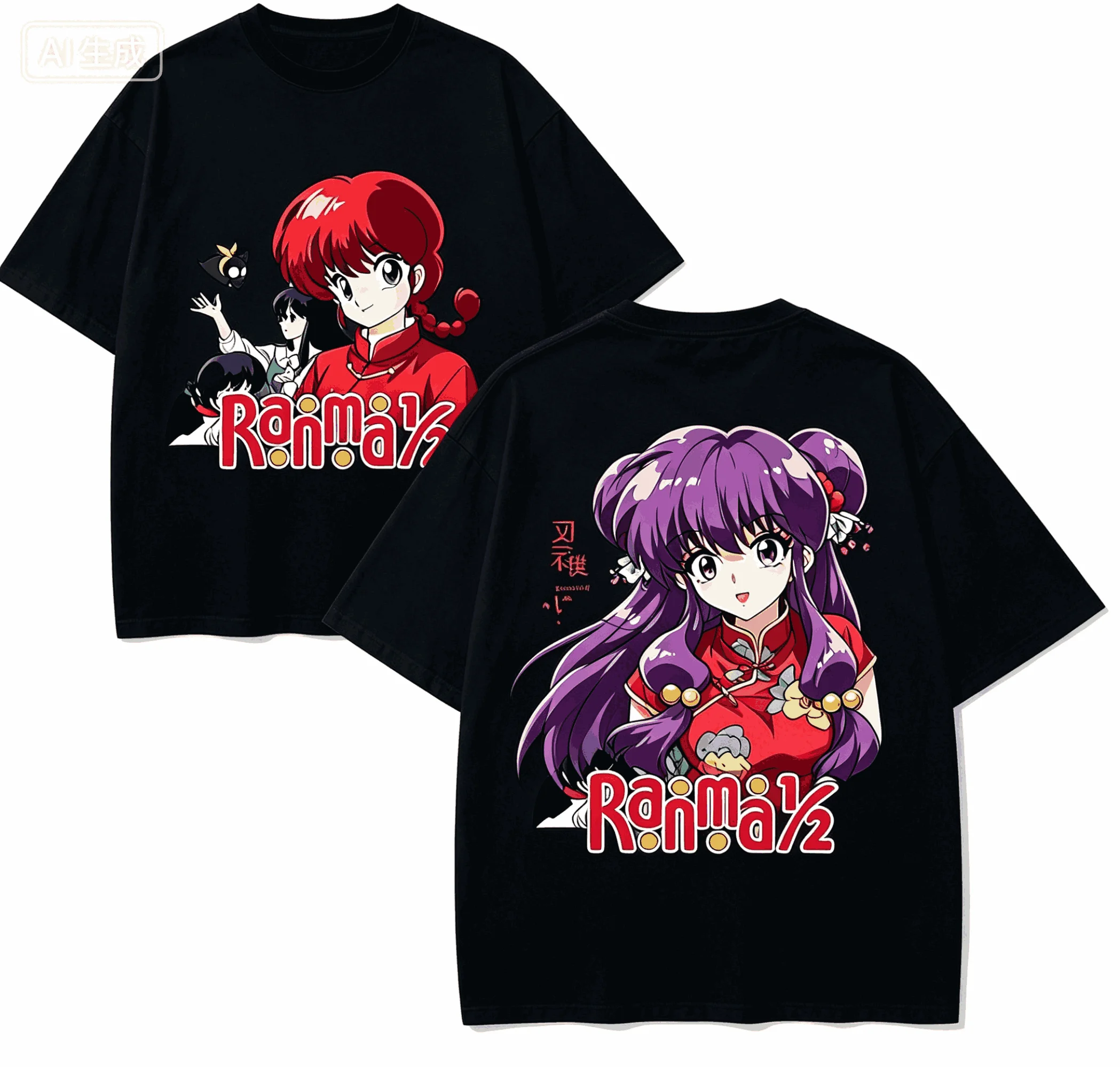 Ranma 1_2 Anime Lover T-shirt Harajuku Cotton New Model High Street Retro Fashion Unisex Oversized high quality hot product soft