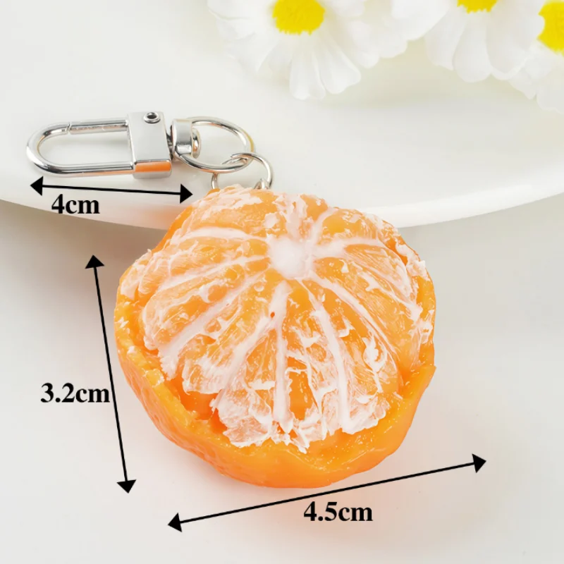 Simulation 3D Half-peeled Orange Keychain Pendant,Cute Backpack Accessory For Girls, Creative Little Gift, Perfect For Students