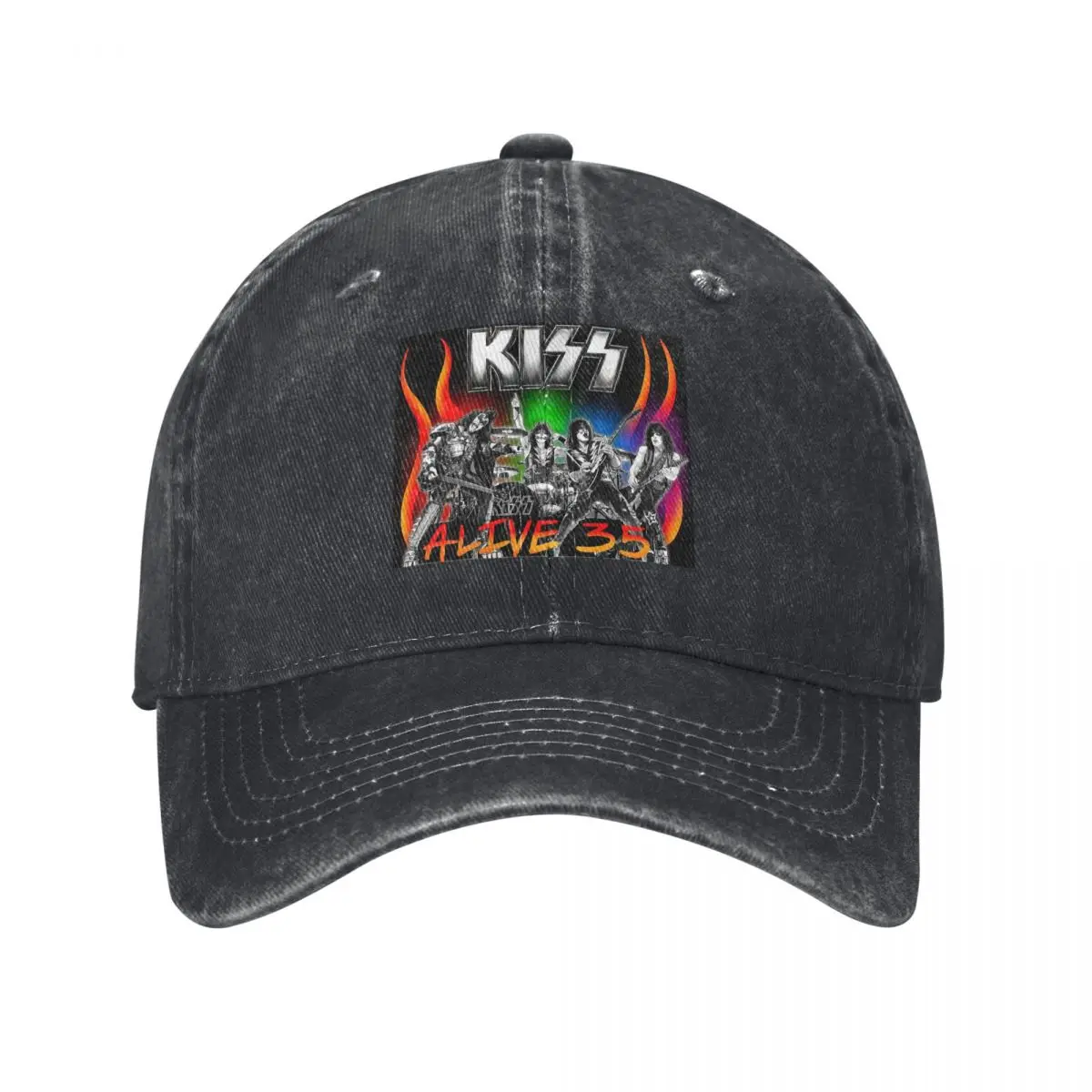 Heavy Metal Rock Music Band KissBaseball Caps Fashion Denim Fabric Hats Outdoor Adjustable Casquette Hip Hop Baseball Cowboy Hat