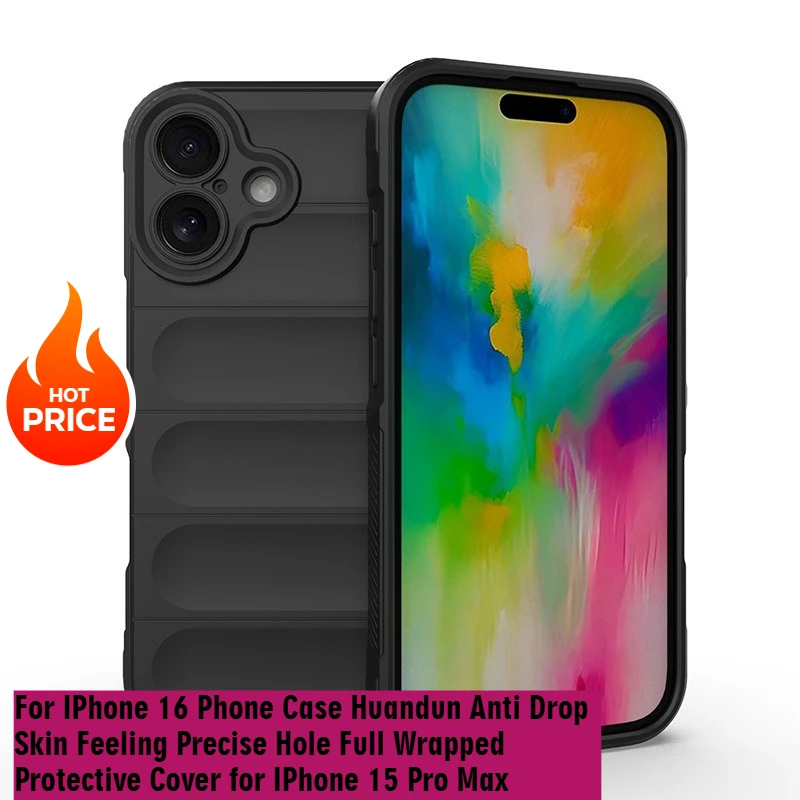 

For IPhone 16 Phone Case Huandun Anti Drop Skin Feeling Precise Hole Full Wrapped Protective Cover for IPhone 15 Pro Max