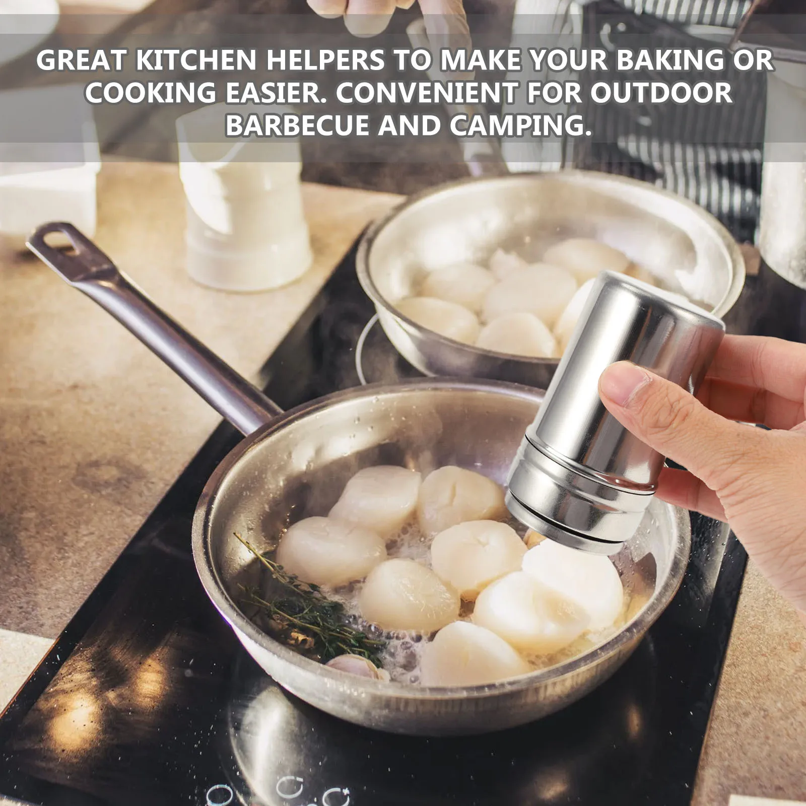 

3pcs Seasoning Storage Container Kitchen Spice Jar Portable Multipurpose Condiment Container For Camping Cooking Baking Spice