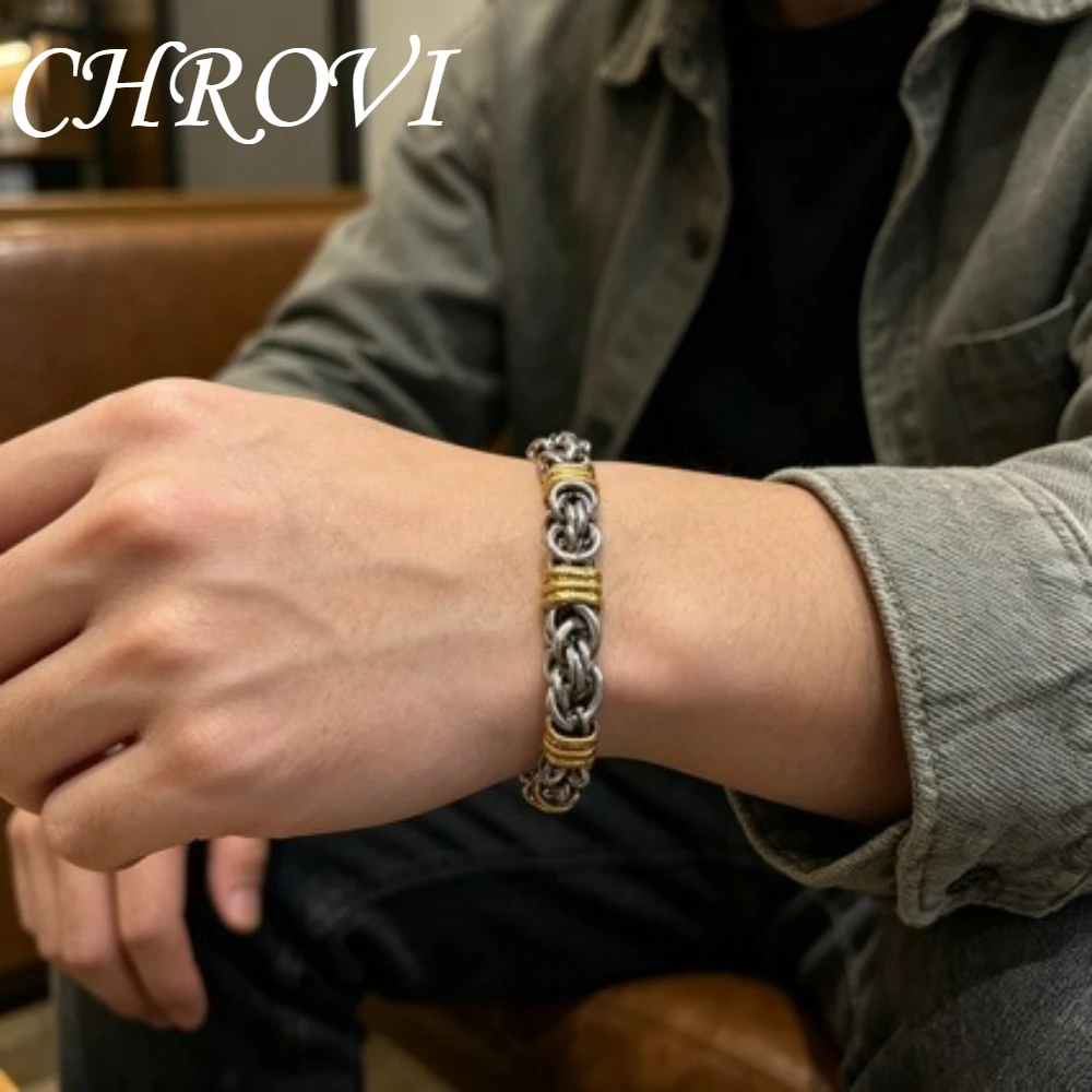 Retro and exquisite 925 silver punk trendy and luxurious high-end gender-neutral hand chain necklace