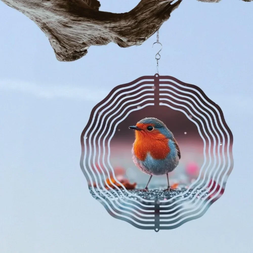 CIFBUY Wind Chimes Robin Bird Metal Hanging Ornament Decor for Indoor Outdoor Patio Yard Lawn Porch Balcony