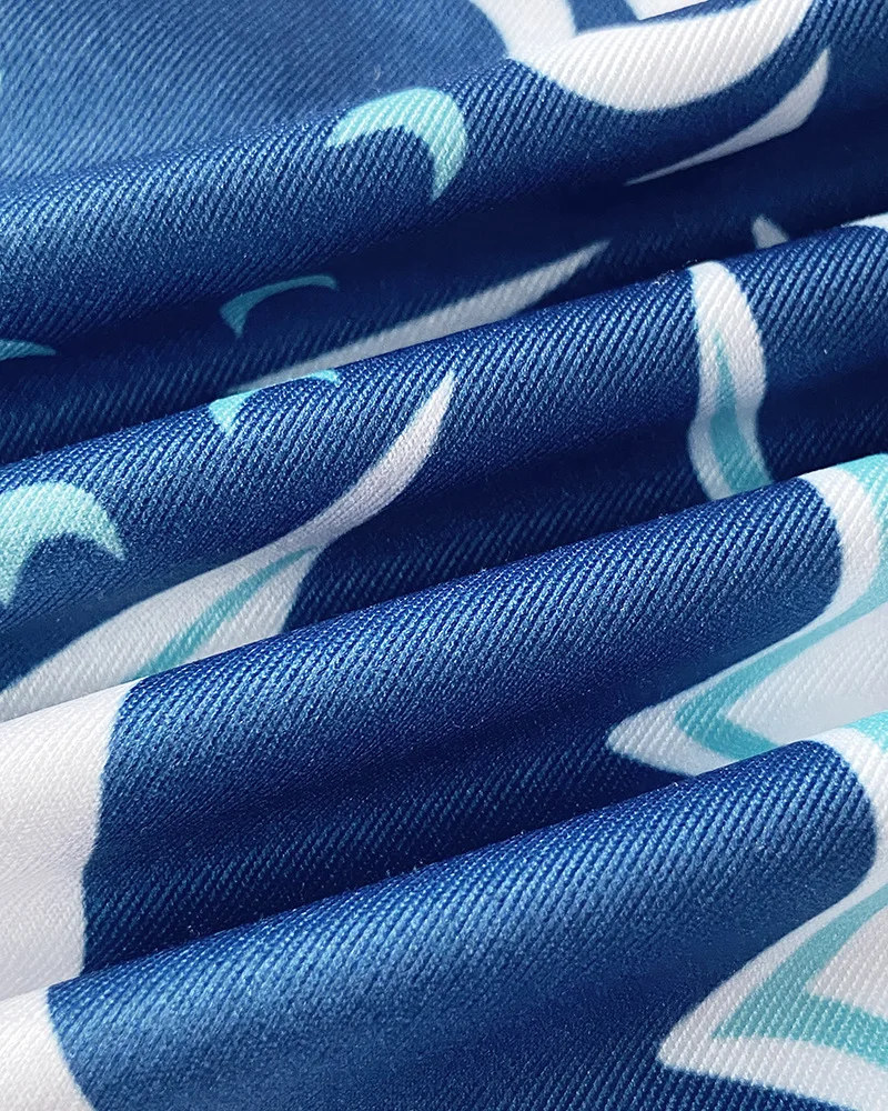 المرأة الاستوائية طباعة يغرق الخامس الرقبة الخصر انقطاع بوهو فستان ماكسي ثلاثة أرباع تعادل التفاصيل مرونة الخصر الظهر عطلة فستان