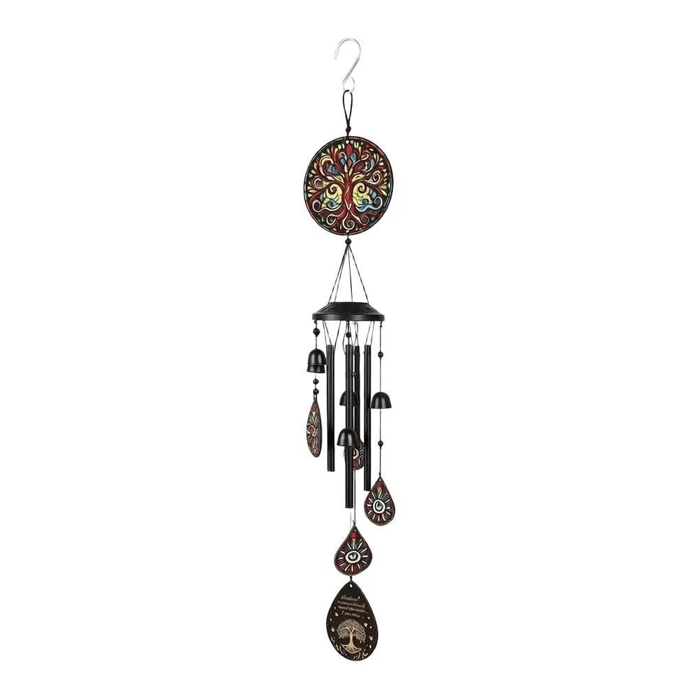 Colorful Metal Wind Chime For Tree Of Life Memorial Garden Decor Soothing Sound Hanging Ornament For Patio Yard Home Decoration