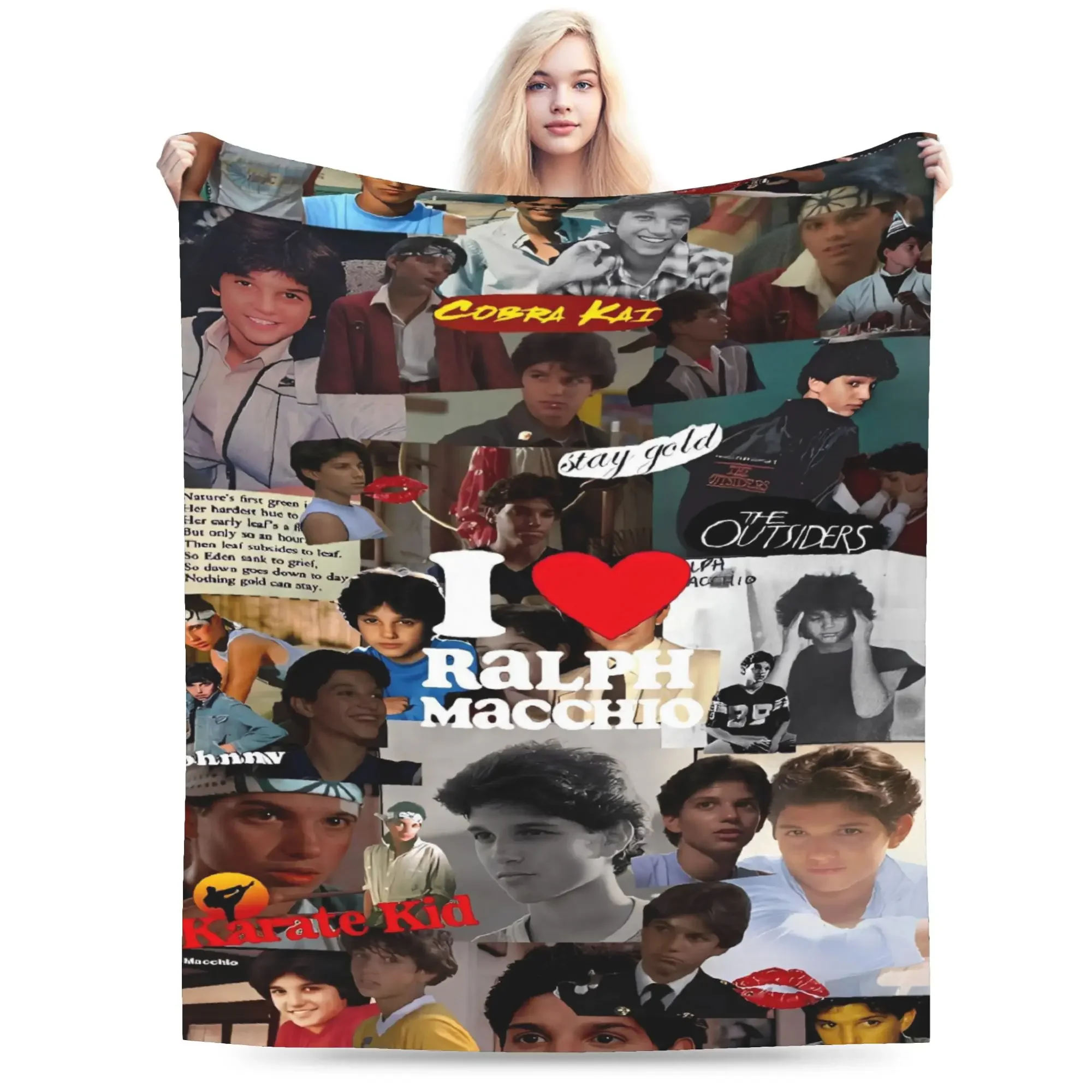 Ralph Macchio Plush Blanket for Girls and Boys  Soft Flannel Bedding Couch Throw Warm DIY Gift Custom Quality Bedspread