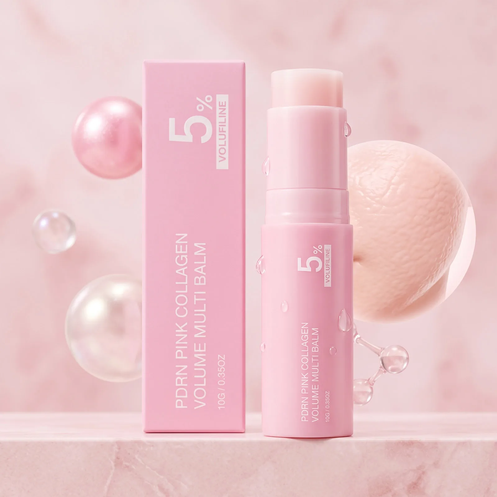 Collagen Volume Multi Use Stick Face & Body Balm for Face Neck Lip Primer Moisturizing Smooth Base Long Lasting Natural Glow