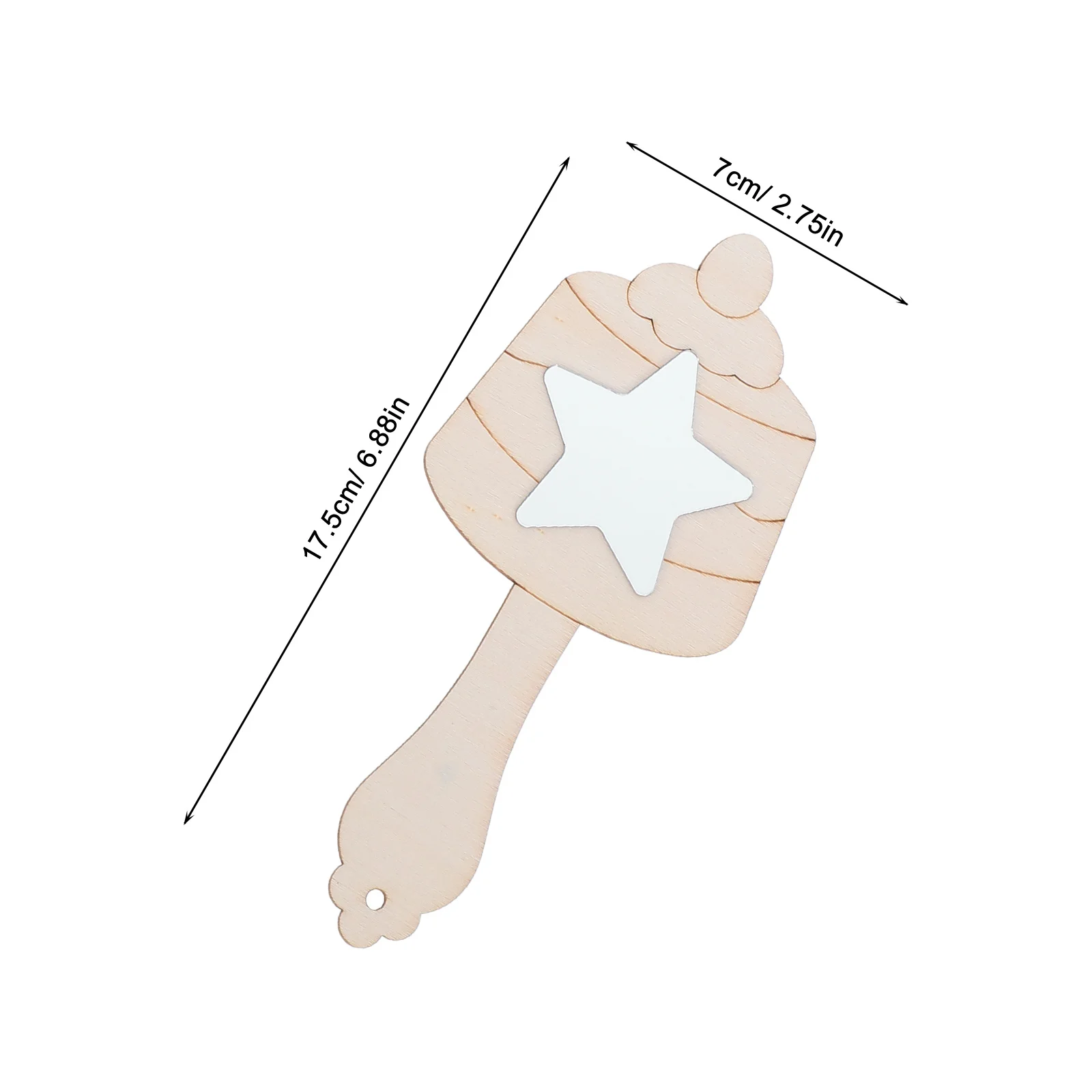 1Set DIY Houten Handspiegel voor het verven van uw eigen cakevorm Verjaardagsfeestje Gunsten Craft Kit Creatieve kunstactiviteit