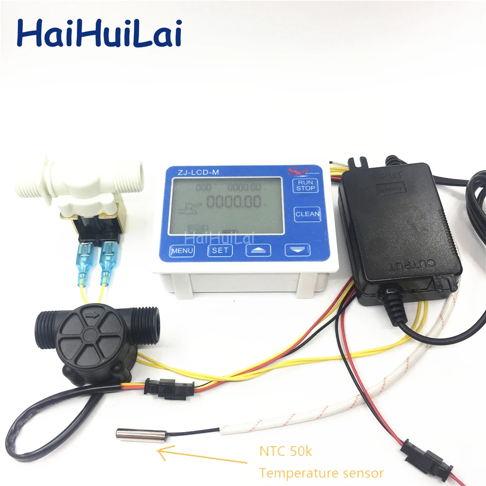 ZJ-LCD-M متر 1/2 "مستشعر التدفق للتحكم في قياس سائل الماء الكمي