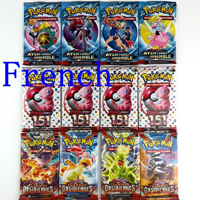 

10/20 шт. французские карты покемонов 151, OBSIOIENNES, AVENGERS ENSEMBLE Booster подарки Booster Battle Collection Card Toys