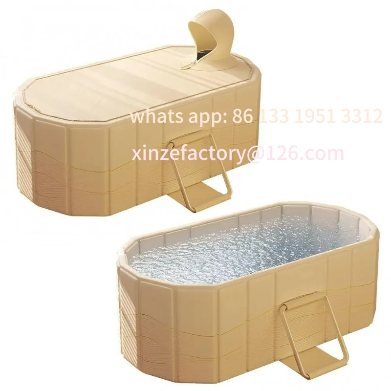 

Customizable 5 Layers Thickened Bathroom Soaking Tub 120CM Portable Folding Bathtub with Thermal Cover