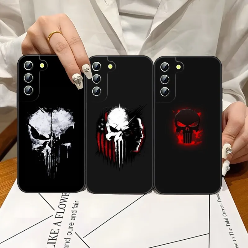 Marvel Punisher Phone Case For Samsung Galaxy S23 S21 S22 S20 S30 Ultra Fe S10 S8 S9 Note 20 10 Pro Plus Back Cover