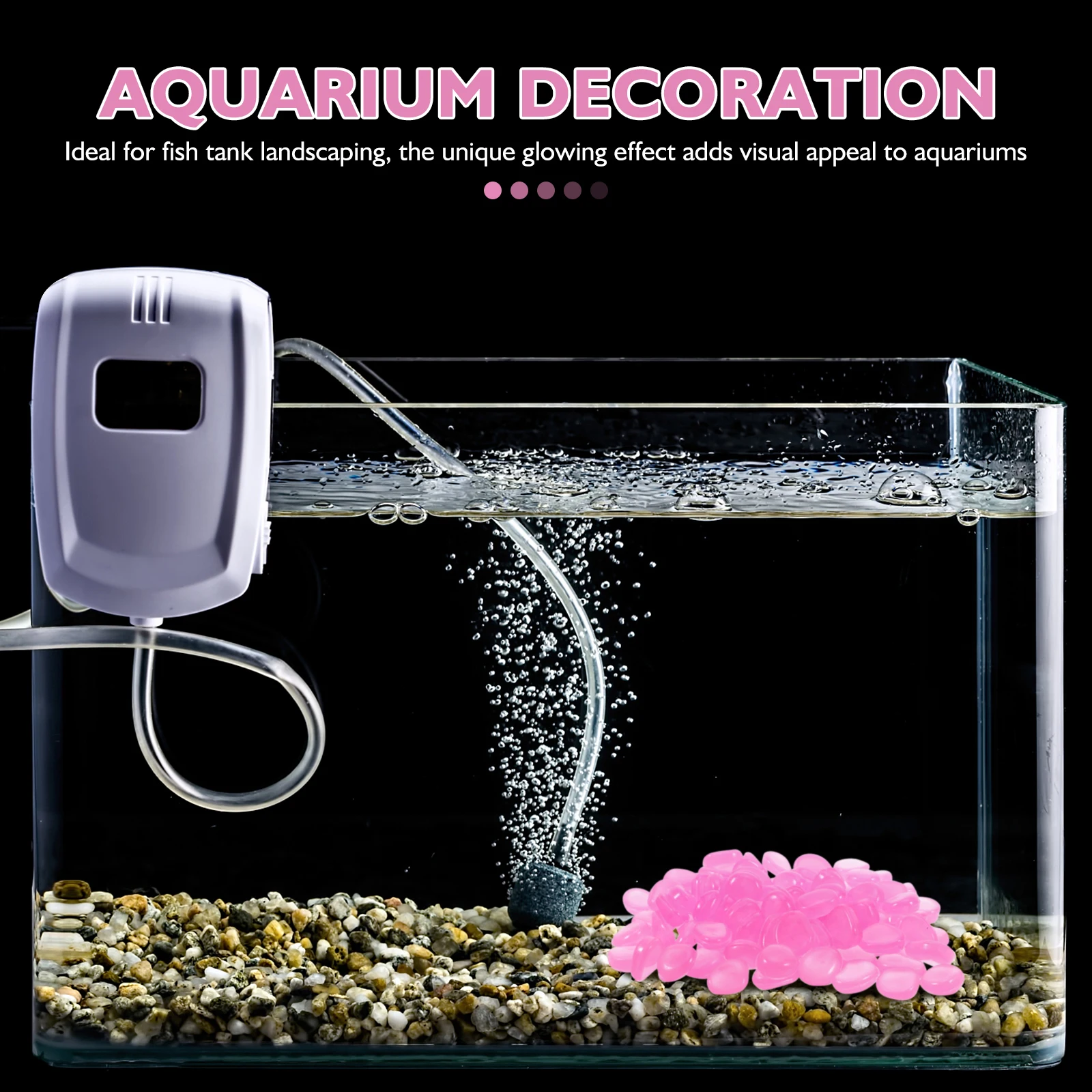 

400 Pcs Luminous Stone Pot Decoration Glow Rocks Dark Pebbles Fish Tank Resin for Plants Aquarium Stones