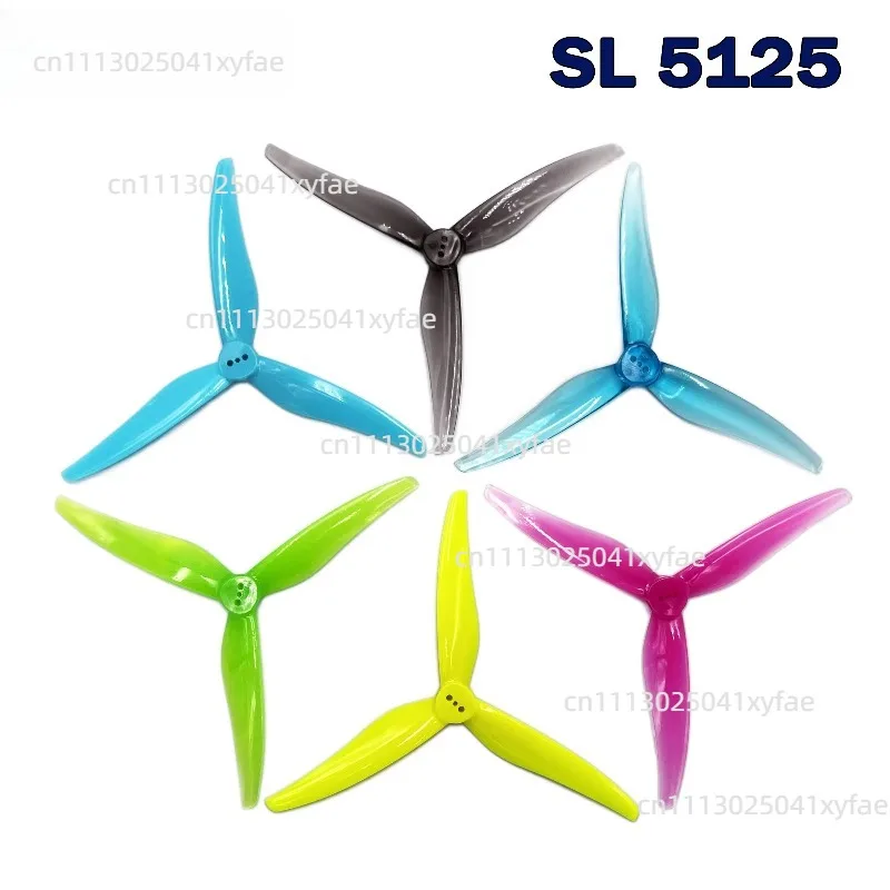 RC FPV Racing Freestyle Model Parts 12Pairs Hurricane SL 5125 5.1Inch 3-Blade Propeller 1.5mm Hole Fit Nazgul5