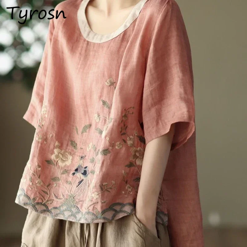 Économie de loisirs rétro pour femmes, style chinois, design élégant, broderie, streetwear attrayant, floral tendre et répandu, confortable