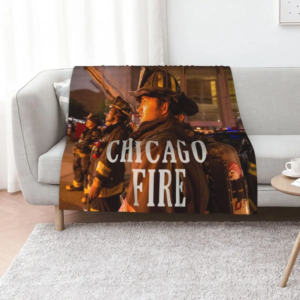 Chicago Fire Fighters Throw Blanket Hairy Soft Plush Plaid Stuffeds Quilt anime Plaid on the sofa Blankets