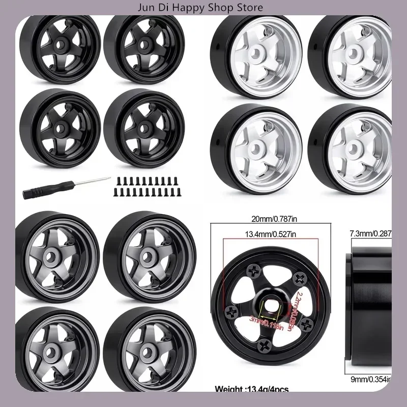 SCX30 0.7 Aluminum Alloy Negative Offset Beadlock Wheels