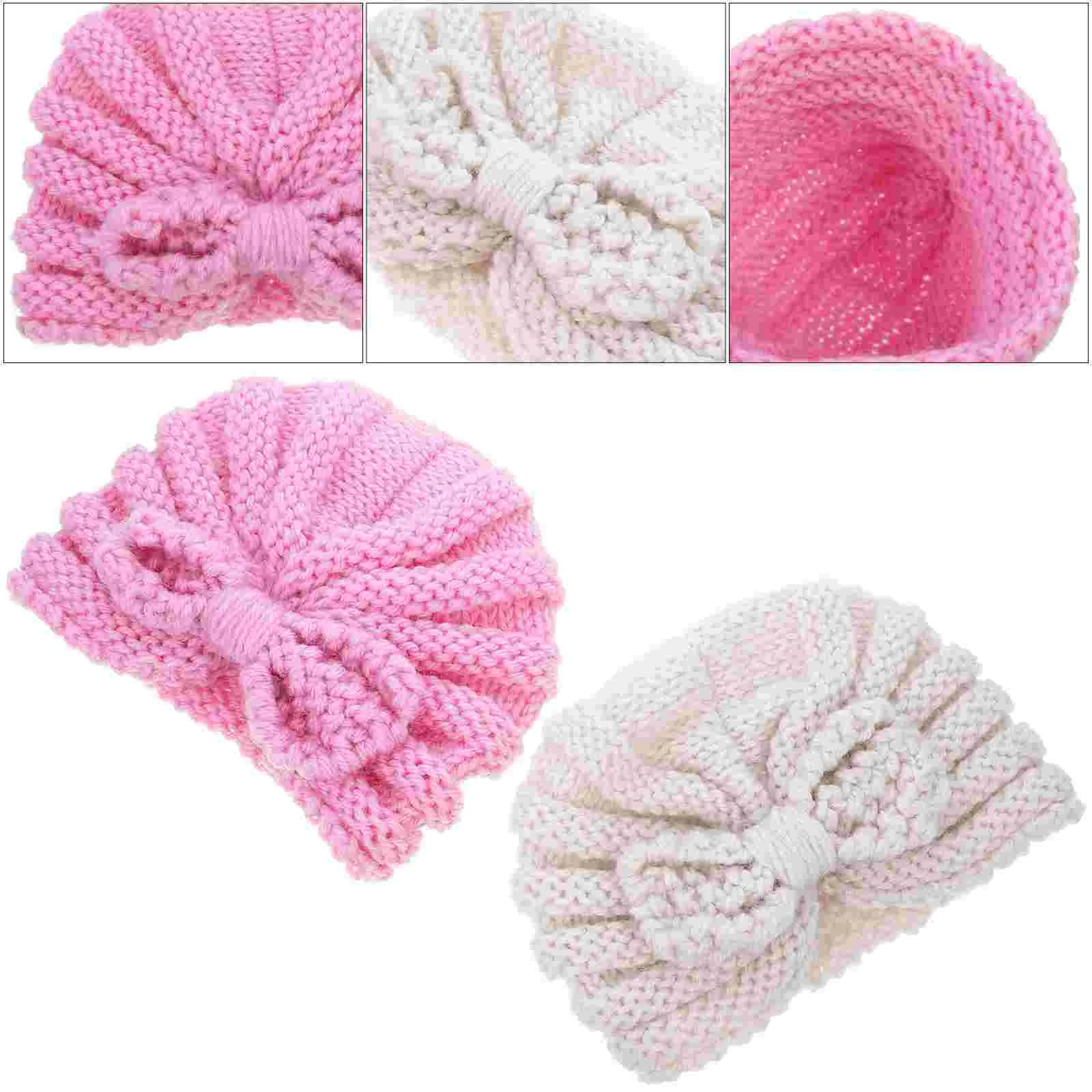 2 pezzi cappello a cuffia per bambini autunno caldo cappelli per bambini neonati maschi filato turbanti per neonati berretti puntelli per foto comodi