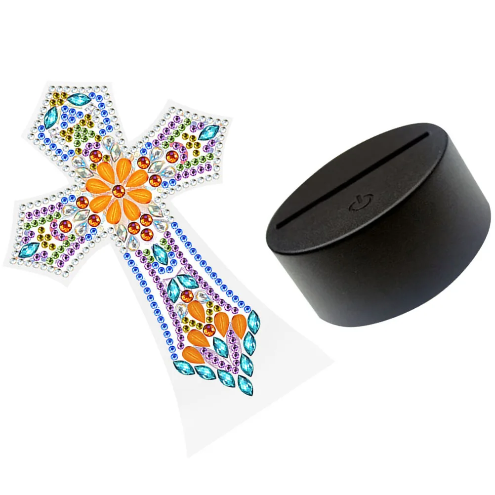 

DIY Cross Shape Diamond Art Night Light Lamp Vintage Table Desk Bedroom Decor Acrylic Rhinestones Painting Light bedside lamp