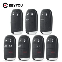 KEYYOU 2/3/4/5 Buttons Key Shell for Jeep Dodge Renegade Compass SUV For Fiat 500 SIP22 Blade Keyless Go Smart Remote Car Key