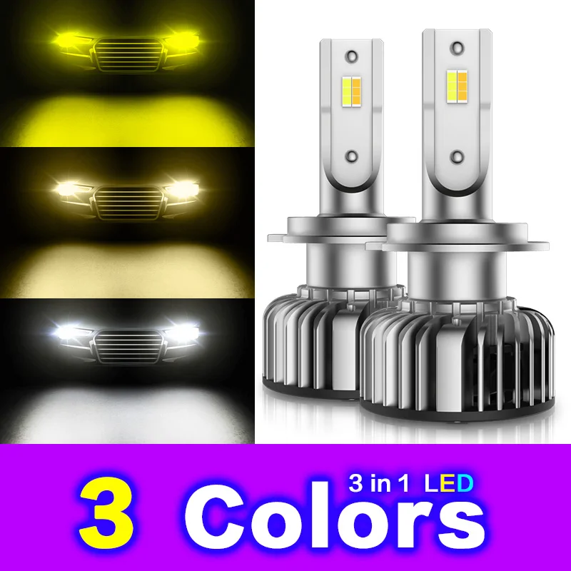 

Car Auto Headlight LED Lamps Change colour Variable Bulb White Golden yellow Bright Lamps H7 H4 H1 H11 HB3 9005 HB4 9006 9012