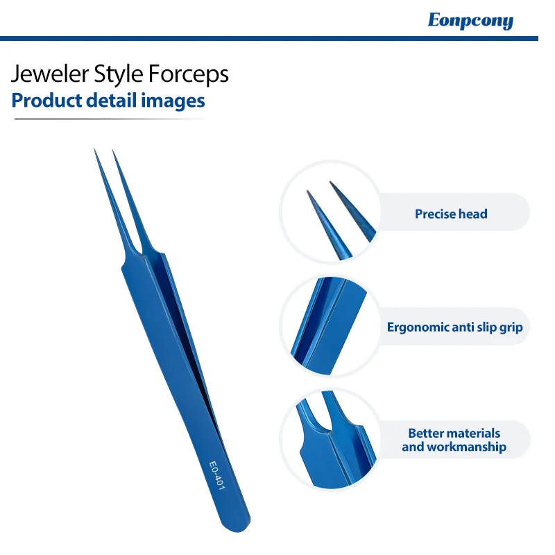 Titanium Alloy Jeweler Style Forceps Professional Precision Jewelry Beading Watch Repair Hand Forceps