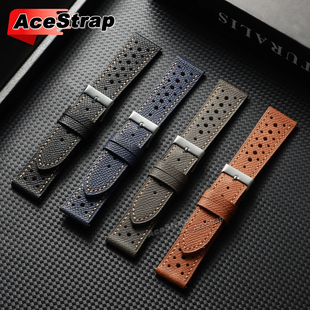 تنفس مثقب الجلود حزام ساعة اليد 18 مللي متر 20 مللي متر 22 مللي متر سوار للرجال النساء مقاوم للماء معصمه استبدال الإكسسوارات