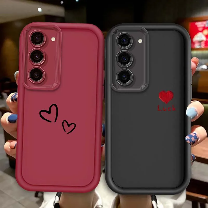 

Boy Girl Love Heart Popular For Samsung Galaxy S25 S24 S23 S22 S21 S20 Ultra Plus FE 5G Eye Ladder Soft TPU Cover Phone Case