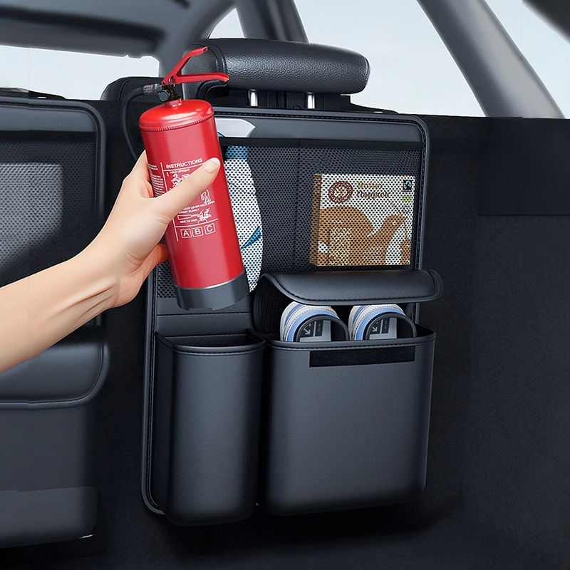 

Universal SUV Car Trunk Storage Bag Leather Multifunctional Rear Seat Hanging Bag Car Trunk Storage Box Auto Interior Accessory
