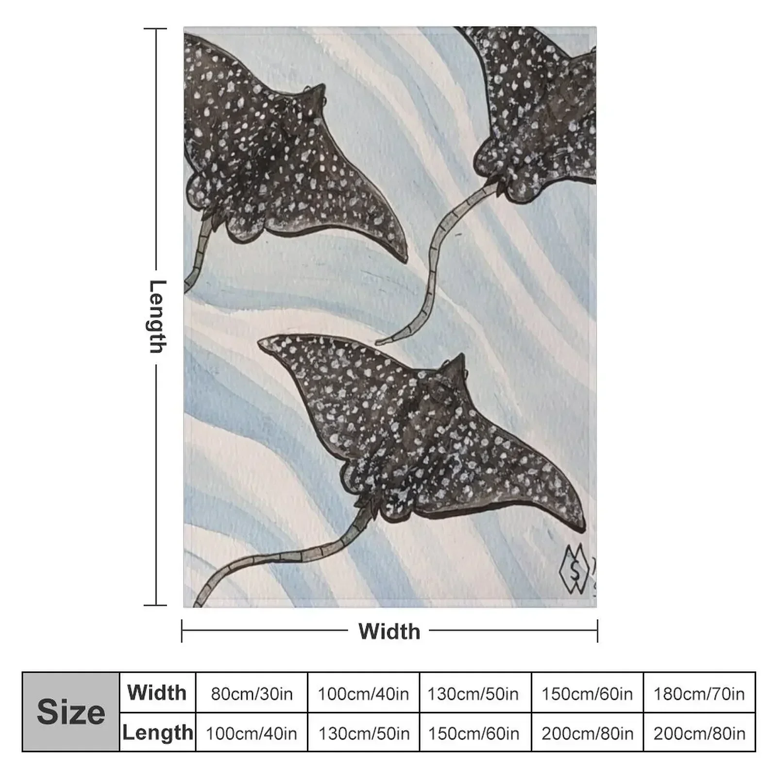 Spotted Eagle Rays Throw Blanket Picnic heavy to sleep for winter Large for babies Sofa Quilt Blankets