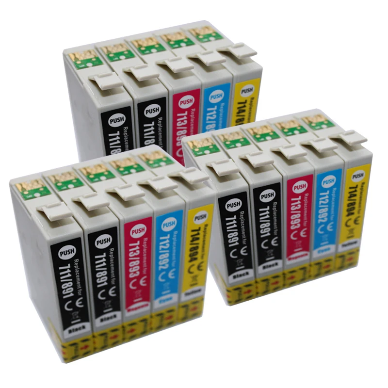 15 Compatible ink cartridge combo for Epson stylus SX100 SX105 SX200 SX205 SX405 SX400,T0891-T0894,( 3 FULL SET + 3 BK )