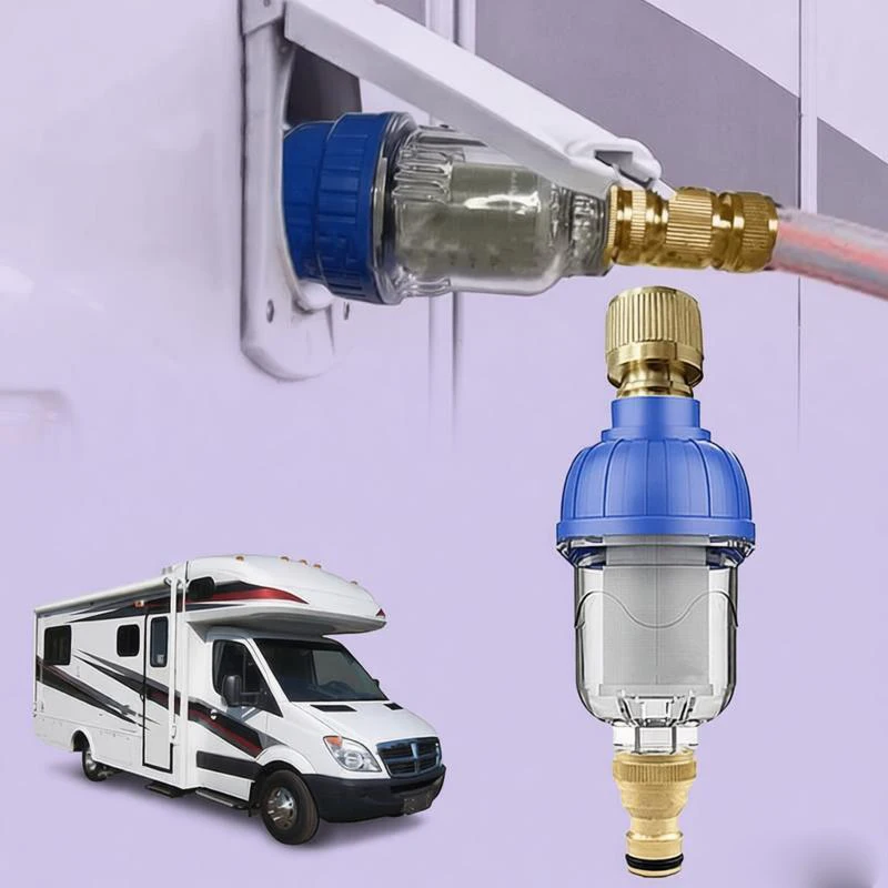 

1 Set Pre Filter For Adding Water To The Water Tank For Hose Attachment With Flexible Connector For Garden RV Camper Car Washing