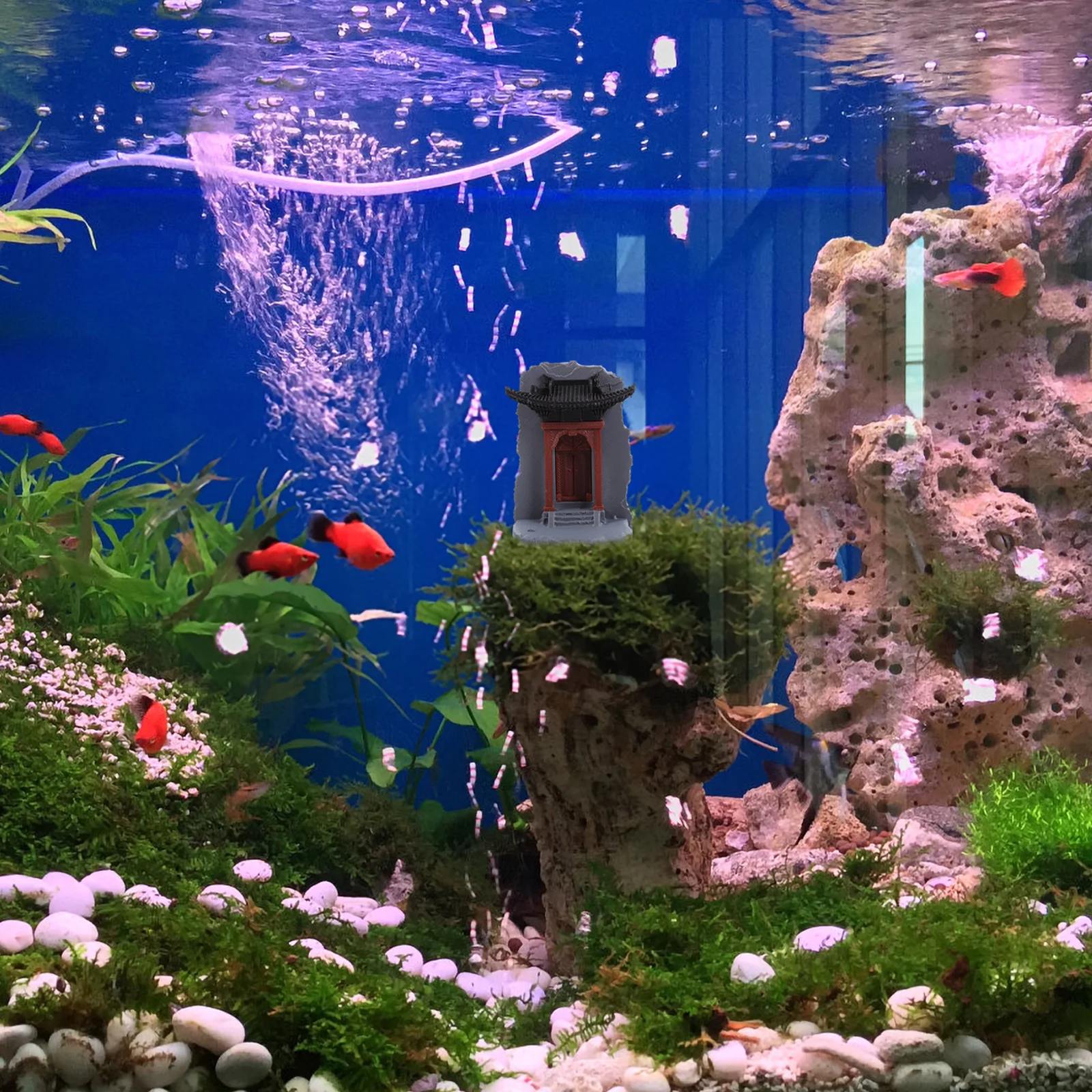 미니어처 중국 건축 장식 예술적 데스크탑 장식품 향수를 불러일으키는 레트로 디자인 건축물 젠 가든 아쿠아리움용