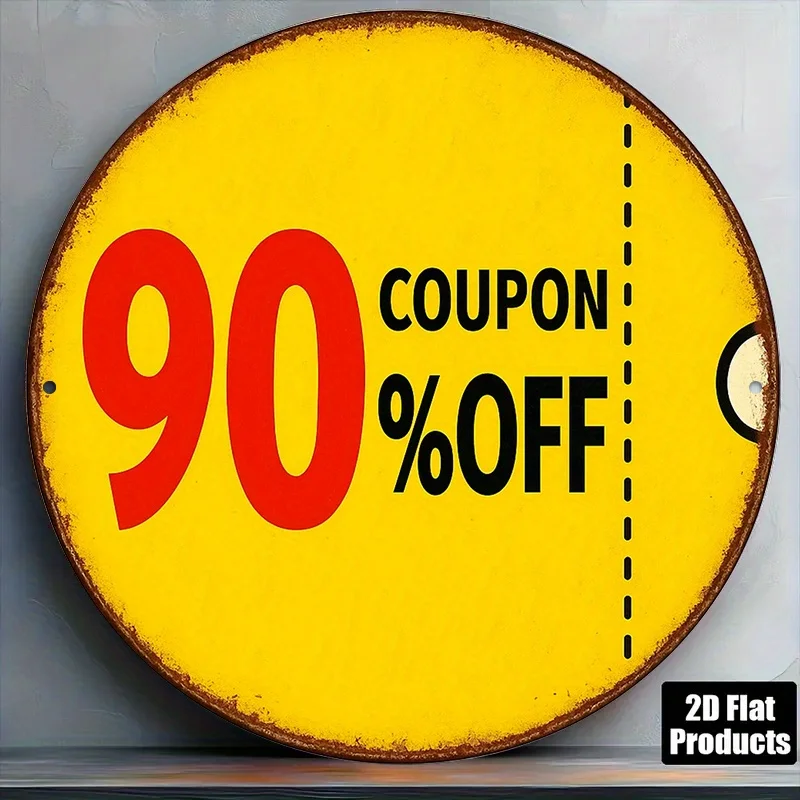 1pc French "Promotion" & "Discount" Vintage Aluminum Sign - 8" Round French Coupon Board Suitable for Shops, Cafes, Offices