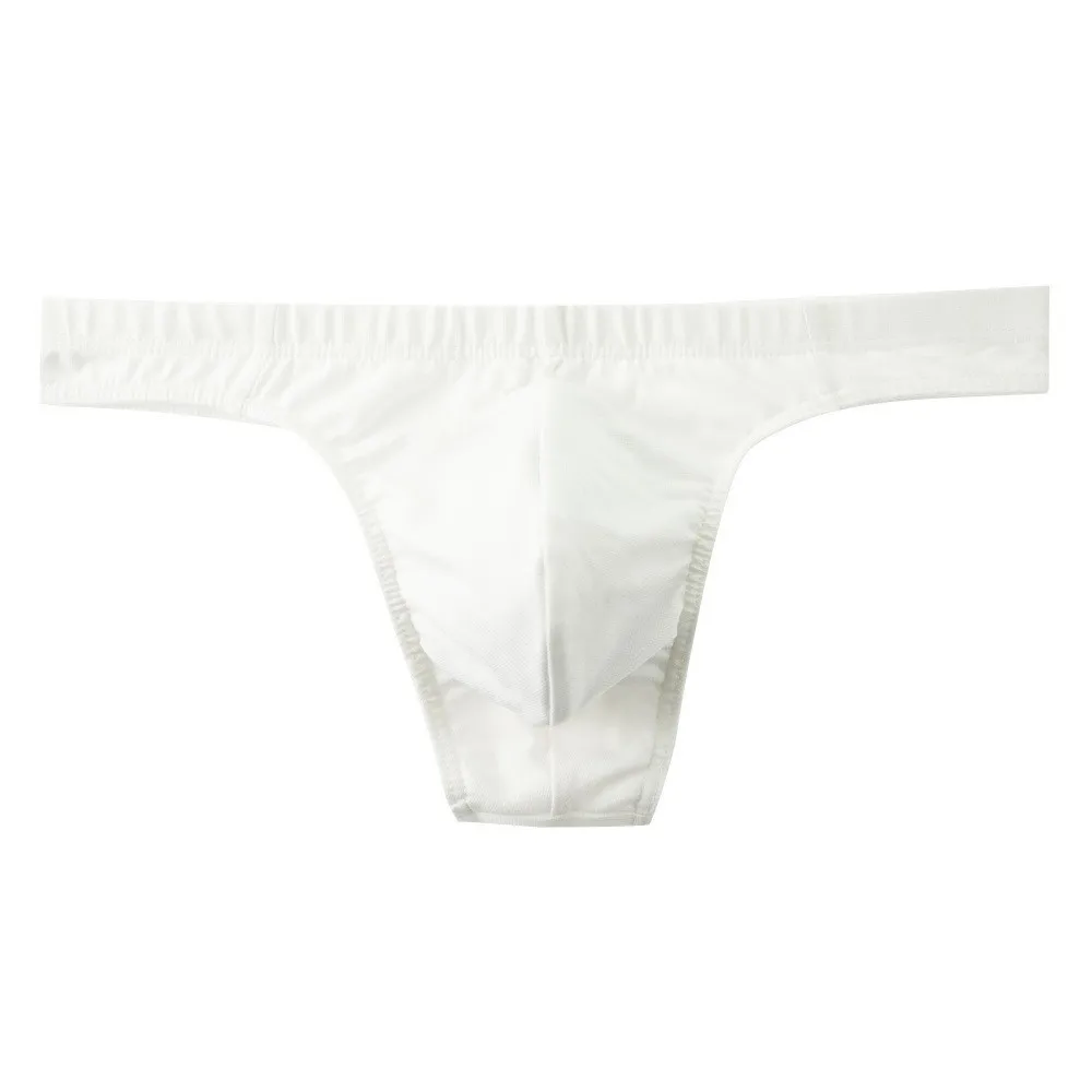 Soft Low Waist Men Cotton Thongs Underpants Solid Color Men's Panties Thin Lingerie Male Briefs Four Seasons
