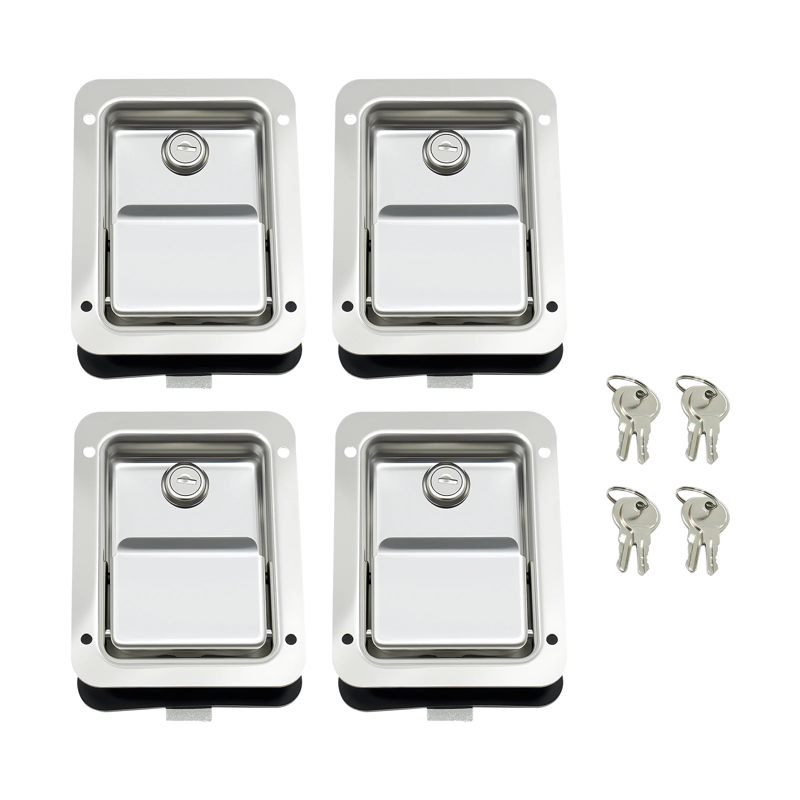 

4PCS Stainless Steel Toolbox Latch Lock, Waterproof Lockable Draw Latch with 2 Keys for Truck Tool Box Van Trailer