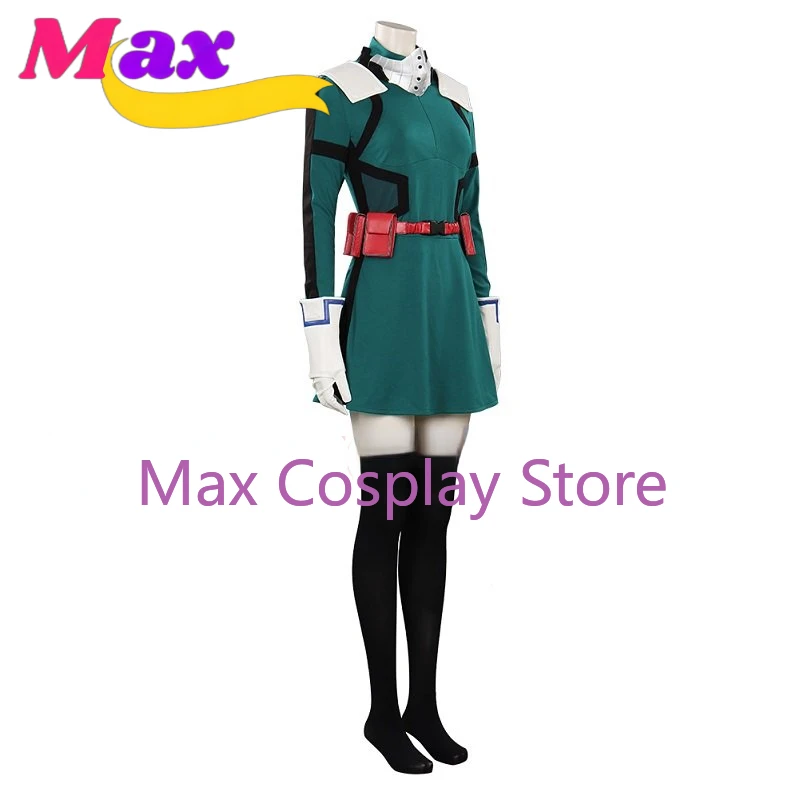 Max Cos-Anime Midoriya Izuku زي تنكري للنساء ، فستان الهالوين ، ملابس حفلات كرنفال ، جوارب شعر مستعار ، بدلة مخصصة