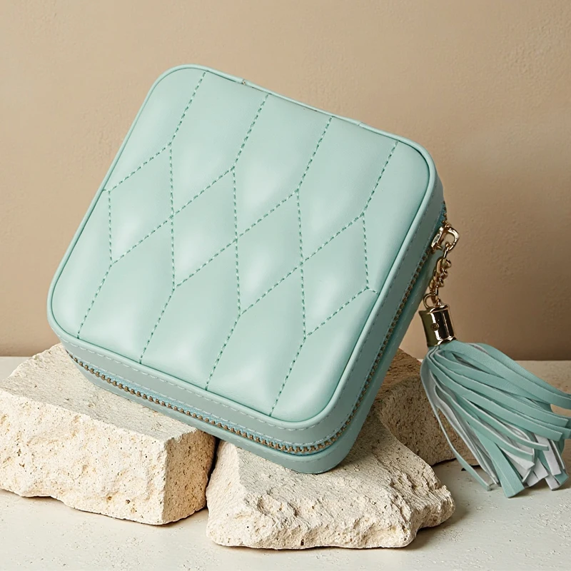Jewelry Box PU Leather Small Jewelry Organizer for Traveling for Rings Earrings Necklace
