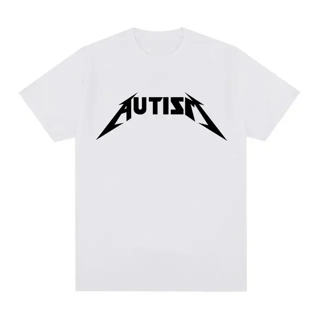 Autism Metal Rock Meme T-shirt Men Women Fashion Hip Hop Short Sleeve Oversized T-shirts Summer Sport Loose T Shirt Tops